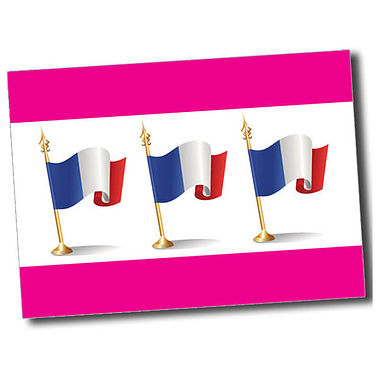 Personalised French Flag Postcard - Pink - A6