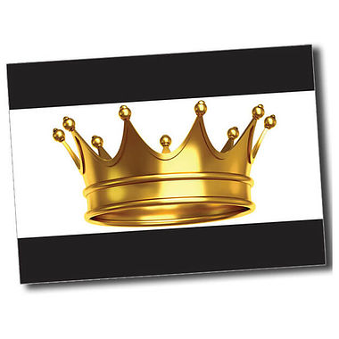 Personalised Crown Postcard - Black - A6