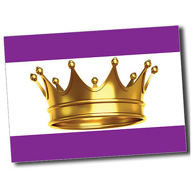 Personalised Crown Postcard - Purple - A6