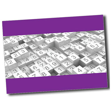 Personalised Numbers Postcard - Purple - A6