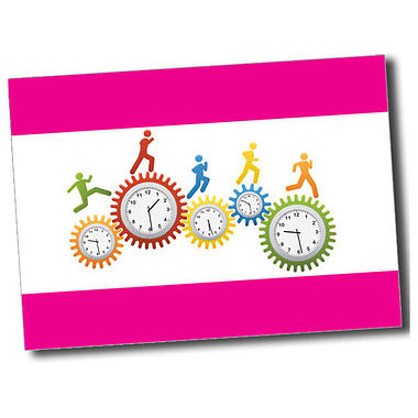 Personalised Clocks Postcard - Pink - A6
