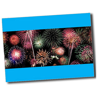 Personalised Fireworks Postcard - Cyan - A6