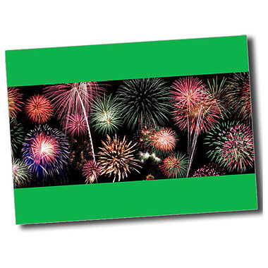 Personalised Fireworks Postcard - Green - A6