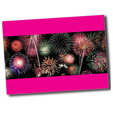 Personalised Fireworks Postcard - Pink - A6