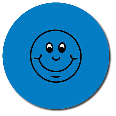 35 Personalised Smile Stickers - Blue - 37mm