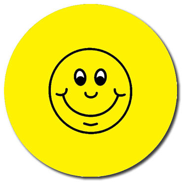35 Personalised Smile Stickers - Yellow - 37mm