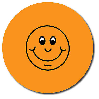 35 Personalised Smile Stickers - Orange - 37mm