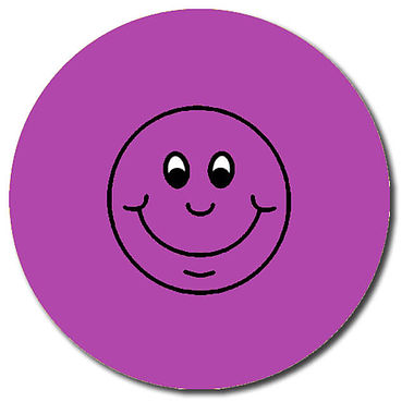 35 Personalised Smile Stickers - Purple - 37mm