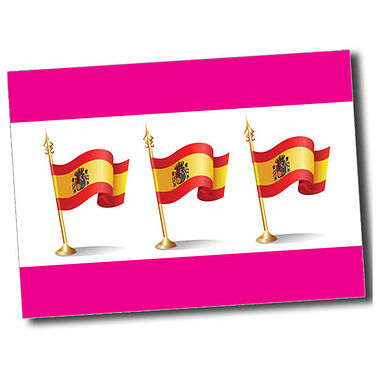 Personalised Spanish Flag Postcard - Pink - A6