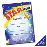 20 Star of the Week Portrait Certificates - A5