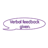 Verbal Feedback Given Stamper - Purple - 38 x 15mm
