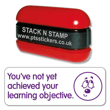 Not Yet Achieved Your Learning Objective Stack N Stamp - Purple Ink (38mm x 15mm)