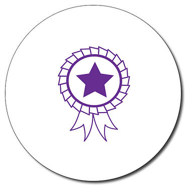 Personalised Rosette Stamper - Purple - 25mm