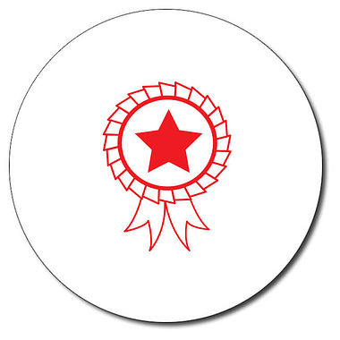 Personalised Rosette Stamper - Red - 25mm