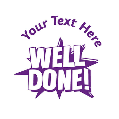 Personalised Well Done Stamper - Purple - 25mm