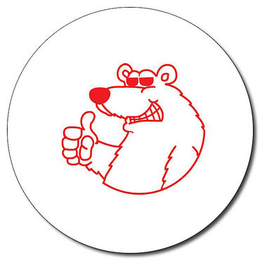 Personalised Polar Bear Stamper - Red - 25mm