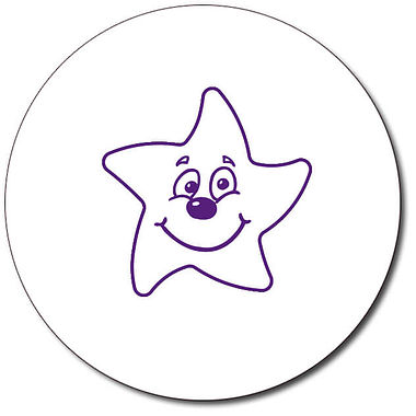 Personalised Smiley Star Stamper - Purple - 25mm