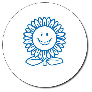 Personalised Sunflower Stamper - Blue - 25mm