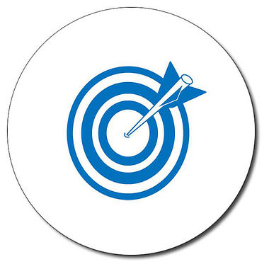 Personalised Arrow and Target Stamper - Blue - 25mm