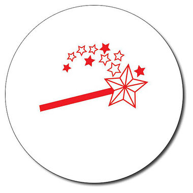 Personalised Magic Wand Stamper - Red - 25mm