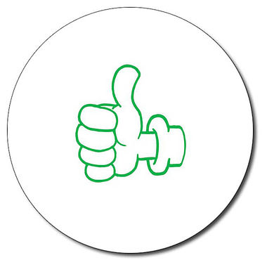 Personalised Thumbs Up Stamper - Green - 25mm