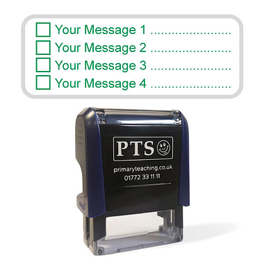 Personalised 4 Tick Box Stamper - Green - 59 x 21mm