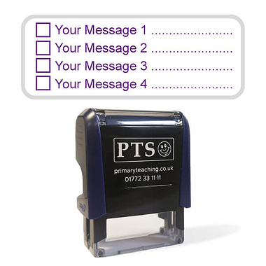 Personalised 4 Tick Box Stamper - Purple - 59 x 21mm