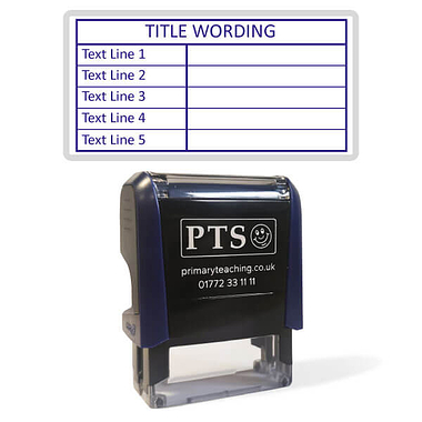Personalised Table Stamper - Blue - 75mm x 38mm