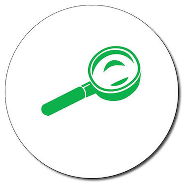Personalised Magnifying Glass Stamper - Green - 25mm