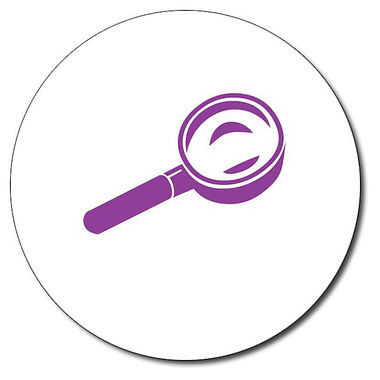 Personalised Magnifying Glass Stamper - Purple - 25mm