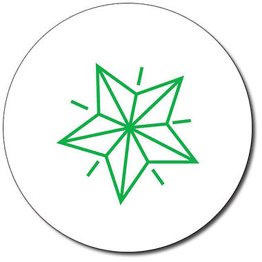 Personalised Shining Star Stamper - Green - 25mm