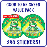 280 Holographic It's Good To Be Green Stickers - 37mm