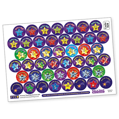 45 Berry Scented Star Stickers - 32mm