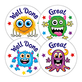 45 Berry Scented Monster Stickers - 32mm