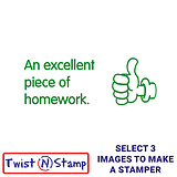An Excellent Piece of Homework Thumbs Up Twist N Stamp Brick - Green