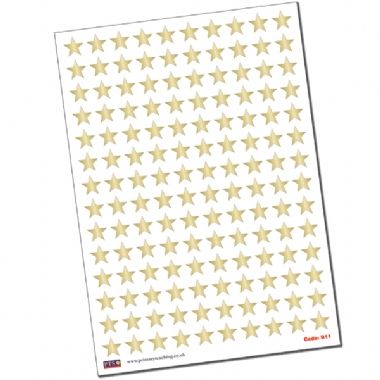 140 Metallic Star Stickers  - Gold - 20mm