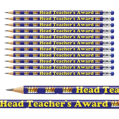 12 Head Teacher's Award Crown Pencils