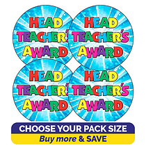 Holographic Head Teacher's Award Stickers - 37mm