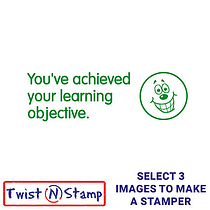 Learning Objective Achieved Target Smiley Twist N Stamp Brick - Green