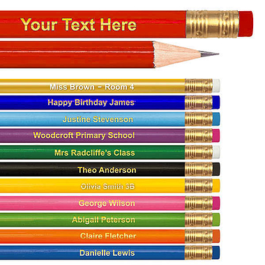 Personalised HB Pencils for Pupils - Foil Print