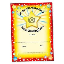 Personalised Large Star Certificate - A5