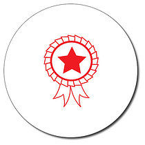 Personalised Rosette Stamper - Red - 25mm