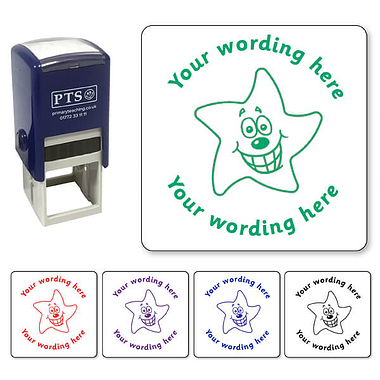 Personalised Smiley Star Stamper Available in 5 colours (25mm)
