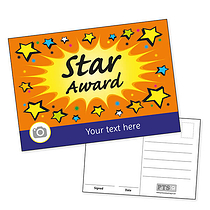 Personalised Star Award Burst Postcard - A6