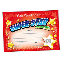 Personalised Super Star Award Certificate - A5