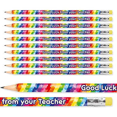 12 Good Luck From Your Teacher Pencil and Ruler Bundle