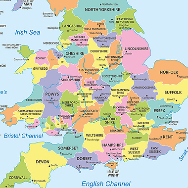 Political Map of the United Kingdom Poster - A2