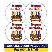 Scented Chocolate Happy Birthday Stickers - 32mm