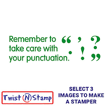Take Care With Punctuation Twist N Stamp Brick - Green