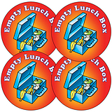 35 Empty Lunchbox Stickers - 37mm